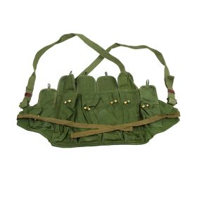 heavy cotton canvas Surplus Militray Chinese Type 81 Chest Rig Ammo Pouch Original 6 pocket adjustable