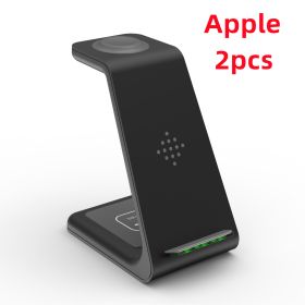 3 In 1 Fast Charging Station Wireless Charger Stand Wireless Quick Charge Dock For Phone Holder (Option: Black-Apple2pc)